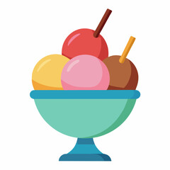 ice cream in a glass bowl