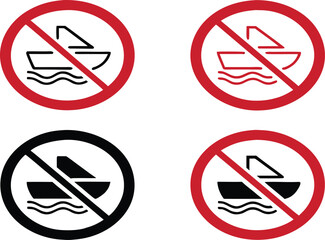 no boats allowed sign with red prohibition circle isolated on white background,boat, notice, safety, signs, warning, forbidden, no, stop, circle, icon, prohibited, red, symbol, water, river, sea,