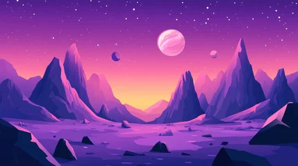Fototapeten Alien landscape at dawn © itol