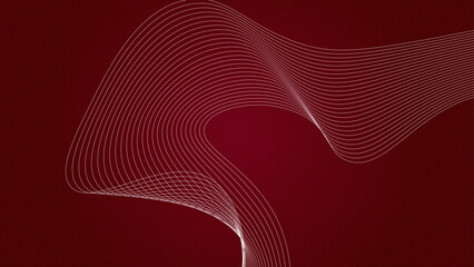 Abstract Red wave background with white line color element. Dynamic wave pattern. Modern flowing wavy lines. Futuristic technology concept. banner, poster, cover, brochure, flyer, website