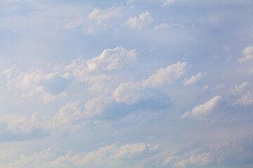 The sky is blue with many clouds