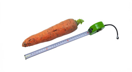 organically grown carrots with tape measure. fresh fruit and vegetables are always healthy....