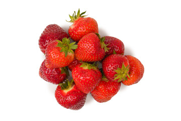 Fresh group of berries isolated on a white background.