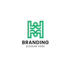 Initial typography modern H logo