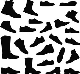 Crawling, standing, walking baby silhouettes, toddler movements, child poses, infant activity vector, black outline design, isolated on white background