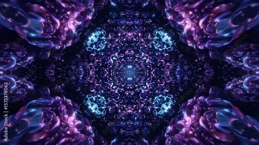 Aufkleber abstract fractal tunnel motion graphics with gradient blue and purple colors forming an appealing ba