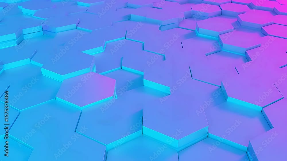 Aufkleber abstract hexagon pattern with modern neon color scheme and futuristic aesthetics