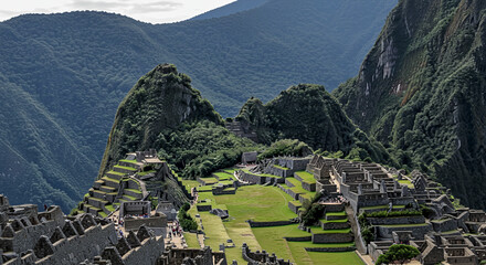 Machu Picchu in Morning Light with Mountain Backdrop
