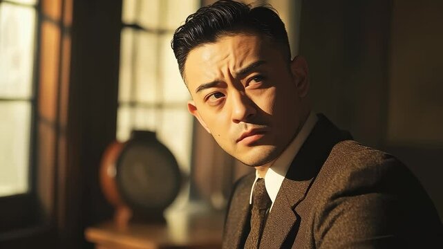 Focused Business Person Thinking Seriously in Office