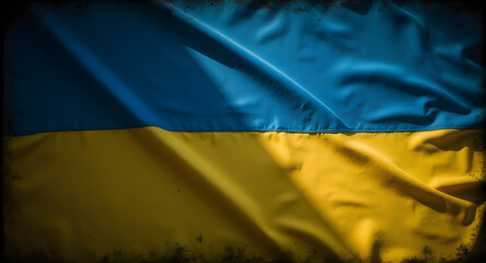 Ukrainian Flag Waving in Sunlight