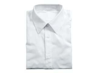 Crisp white folded dress shirt menswear business casual, On Transparent Background, Png