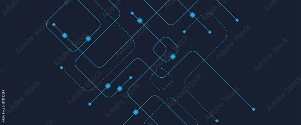 Aufkleber abstract digital ai circuit board background with tech icons. digital technology motherboard texture