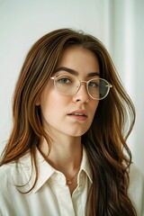 Obraz premium Confident modern woman with stylish outfit and natural makeup representing contemporary beauty and feminine empowerment