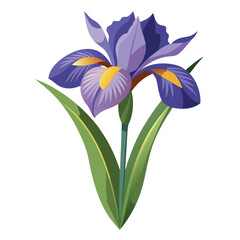 Naklejka premium Iris flower outline vector illustration