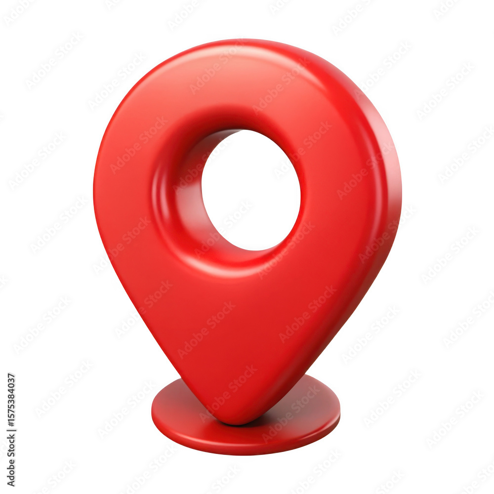 Poster 3d realistic red location pin icon isolated on transparent background