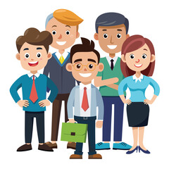 Diverse group of business people standing together (1)