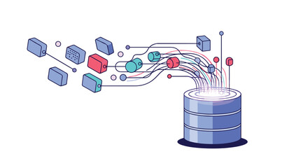 Digital information flowing into a centralized data repository for analysis and storage