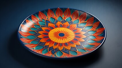 Hand-painted Mandala Design Decorative Plate Vibrant Colors & Intricate Details