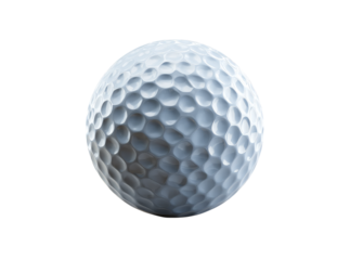 Closeup of a golf ball isolated on black background, On Transparent Background, Png