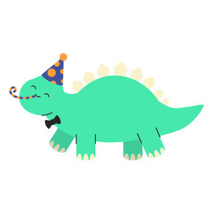 Cartoon Dinosaur Birthday Celebration