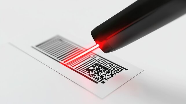 Laser scanner reading barcode and QR code