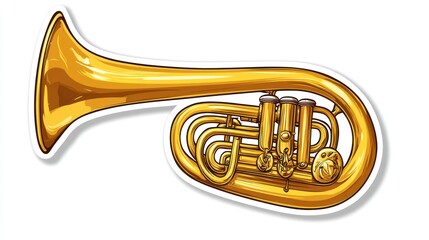 Obraz premium Illustration of a golden trumpet