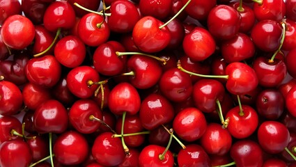 Juicy Red Cherries A Close-Up View of Fresh, Ripe Cherries