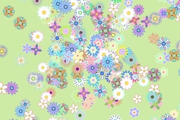 Digitally generated girly floral design