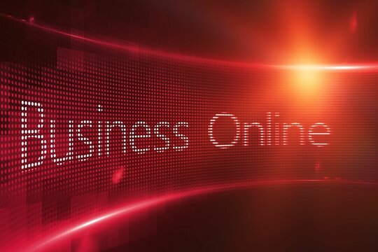 Naklejki Buiness online text on illuminated digital screen