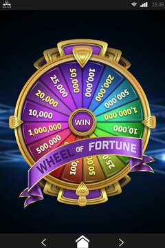 Colorful wheel of fortune on mobile display