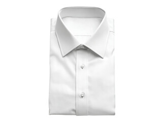 Crisp white dress shirt folded neatly isolated background, On Transparent Background, Png