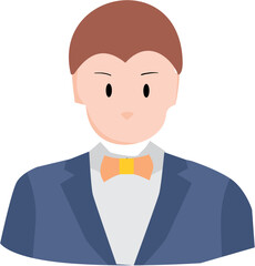 Illustration of a Young Man in a Suit and Bow Tie
