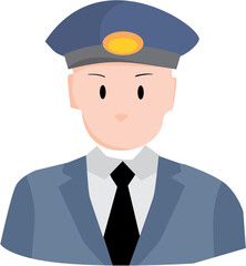 Illustration of a Male Officer in Uniform  A Vector Graphic