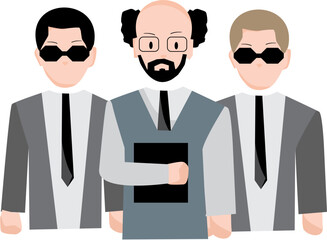 Three Men in Suits A Professional Team Illustration