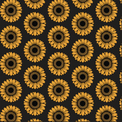 seamless pattern with sunflowers