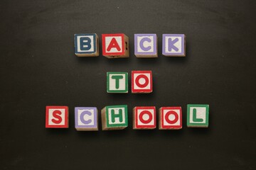 Back to school message in blocks