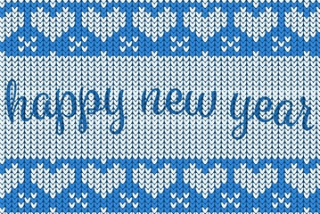 Knitting Christmas vector background happy new year