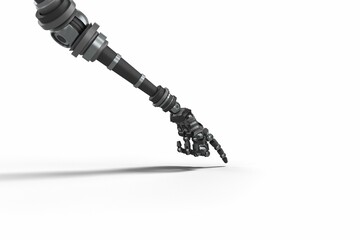 Metallic robot arm gesturing