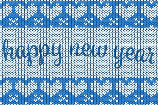 Knitting Christmas vector background happy new year