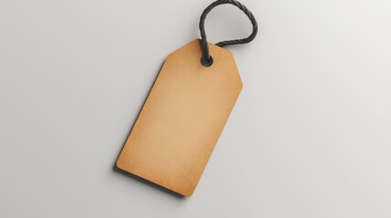 Empty paper tag with dark cord.