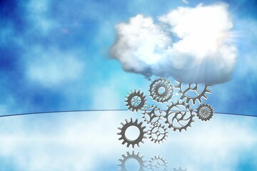 Cloud with cogs and wheels