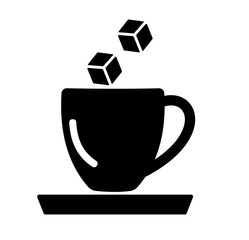 Cofee with sugar icon vector editable