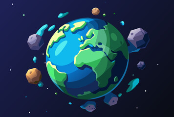 Earth and Space. A Cosmic Ballet of Celestial Bodies