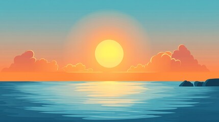 Peaceful sunset over a calm sea