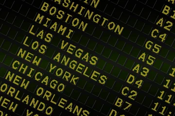 Photo sur Plexiglas Black airport departures board for america