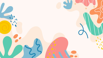 Abstract colorful design with organic shapes. Suitable for backgrounds, digital art projects, modern graphic designs, and vibrant illustrations.