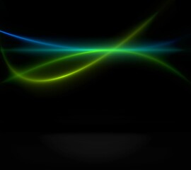 Green blue and yellow lights