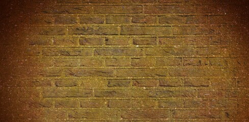 showing textured brick wall with mortar joints and chipped edges in flat design with warm lighting