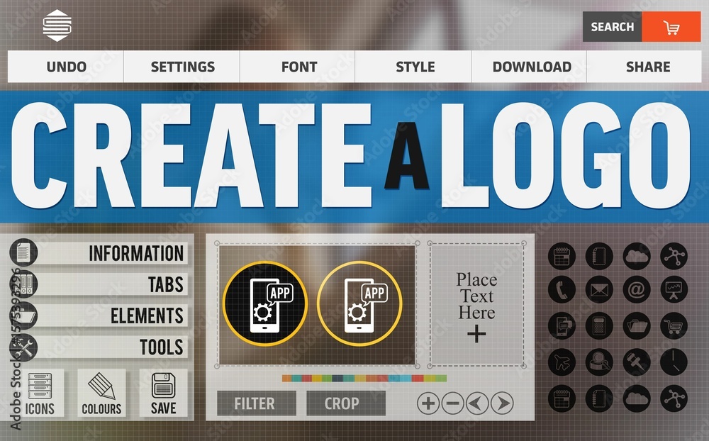 Poster digitally generated image of creative web page