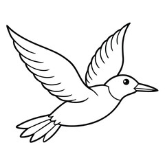 Obraz premium flying bird outline illustration